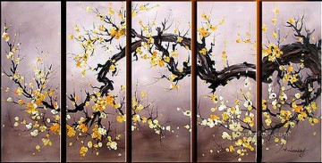 抽象的かつ装飾的 Painting - agp029 梅の花パネル群